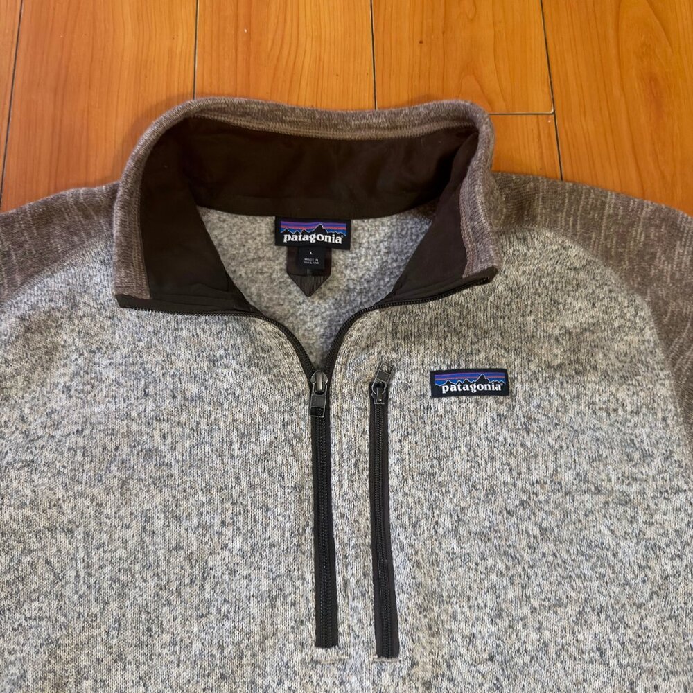 Men's Patagonia Better Sweater Size Large Brown / Gray Pullover Fleece 1/4 Zip